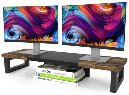 WESTREE 1 Count Computer Monitor Stand Riser Alloy Steel Polished Rustic Brown