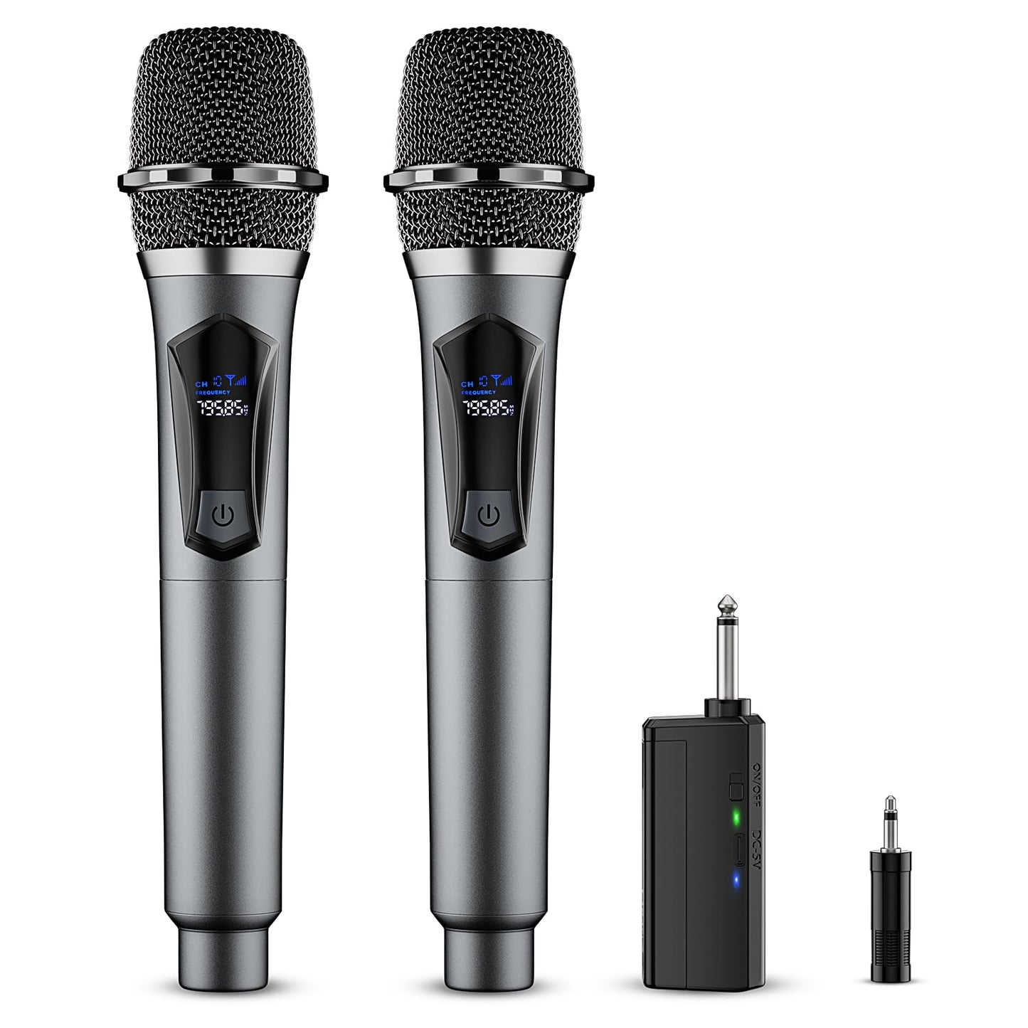 oxxyeeKS Wireless Microphone System Dual Handheld 2.4GHz Receiver HD30