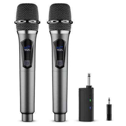 oxxyeeKS Wireless Microphone System Dual Handheld 2.4GHz Receiver HD30