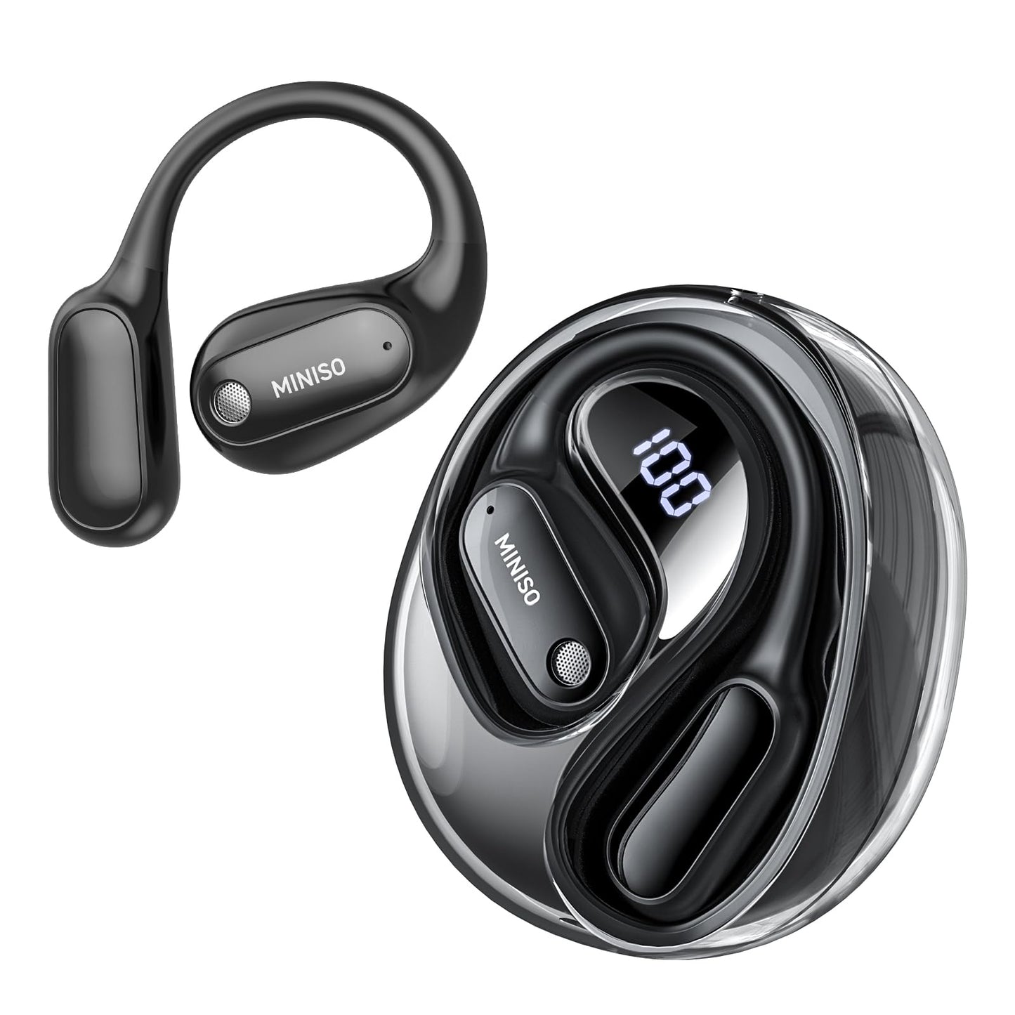 MINISO MS190-BLACK Open Ear Translation Headphones Wireless Bluetooth 6.0 Dynamic Driver