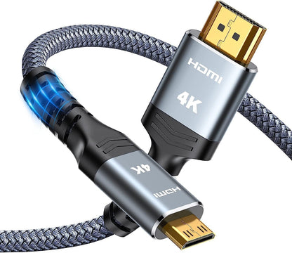 Highwings 10FT HW-MH10FT Mini HDMI to HDMI Cable 4K 60Hz Male Bi-Directional