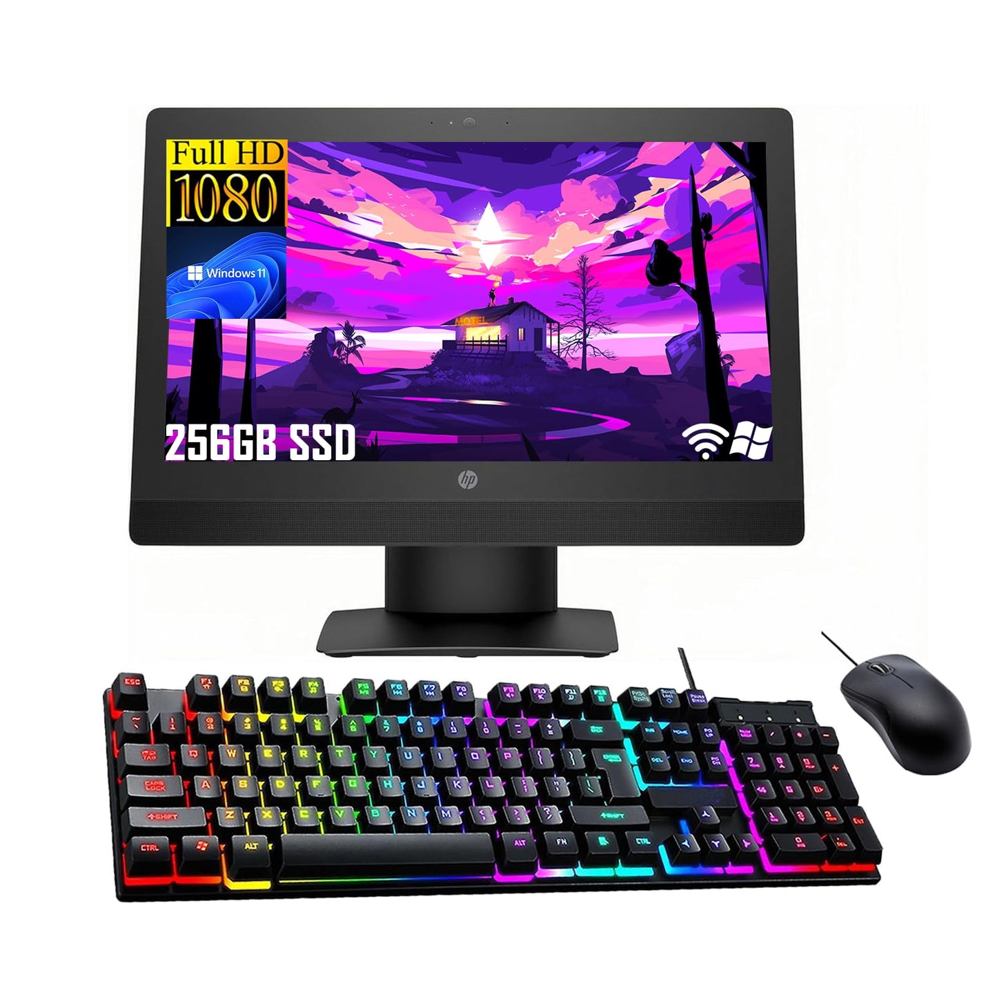HP 21.5" ProOne 600 G3 All-in-One Desktop, 1920x1080, Intel Pentium G4560 3.5GHz, 8GB RAM, 256GB SSD