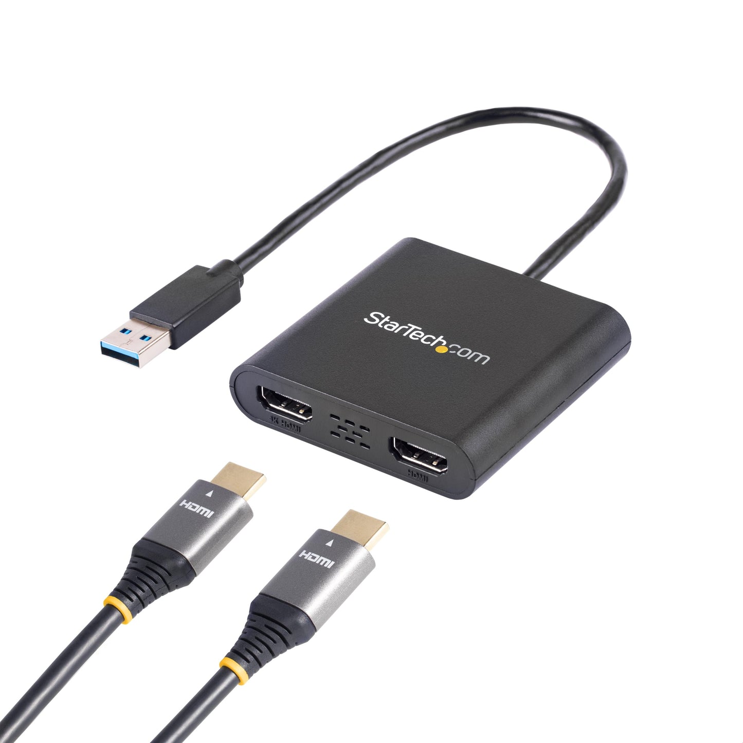 StarTech 12.4in USB-A 3.0 to Dual HDMI Adapter USB32HD2 4K 30Hz A/V Adapter