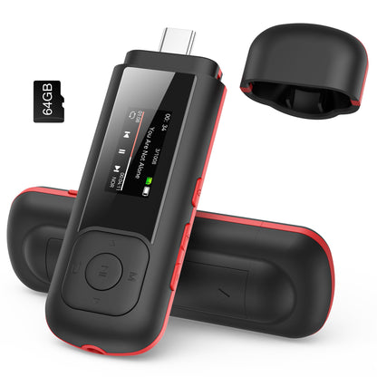 AGPTEK 0.96 Inches A55PL MP3 Player 64GB Storage LED Display FM Radio