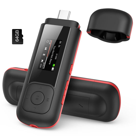AGPTEK 0.96 Inches A55PL MP3 Player 64GB Storage LED Display FM Radio