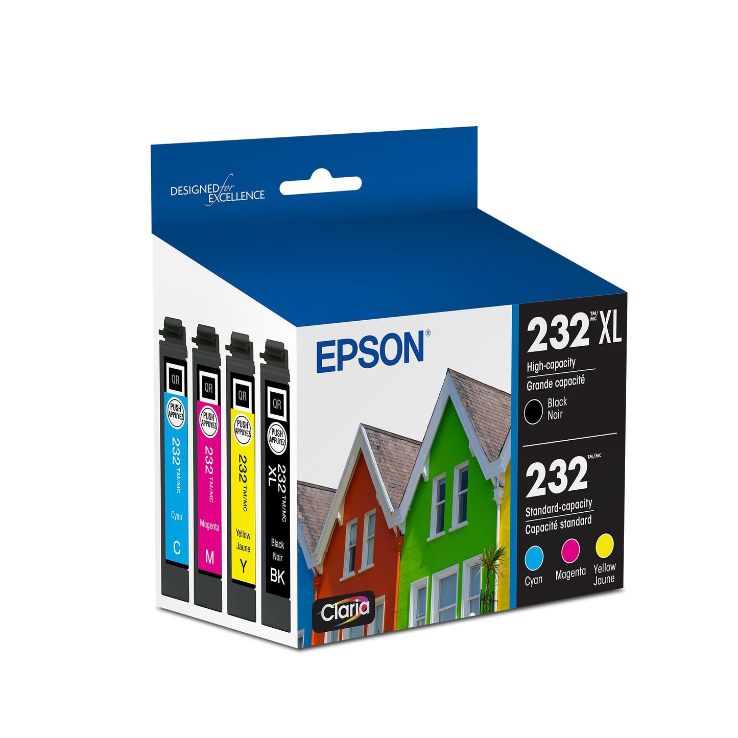 Epson T232 Claria Ink Cartridge High Capacity Black & Color Multi Pack Compatible with XP-4200, XP-4205, WF-2930, WF-2950 Inkjet Printers