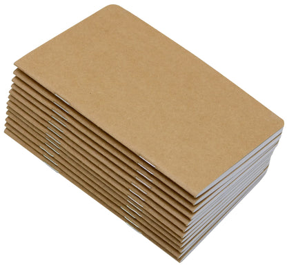 Yansanido 12 Count 5.5 x 3.5 Inches Brown Softcover Pocket Notebook 64 Pages 70 GSM 8 mm Ruled