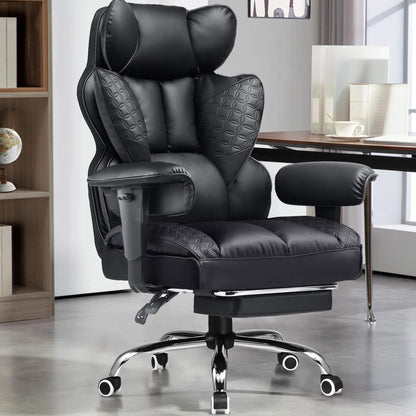GTPLAYER Big and Tall L-CH510 Ergonomic Office Chair, 400lbs Capacity, Durable Faux Leather, Adjustable Backrest & Headrest
