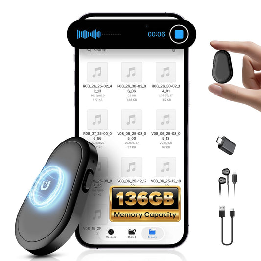 Zutiifeu 136GB US-SHD136 Mono Voice Recorder USB Type C