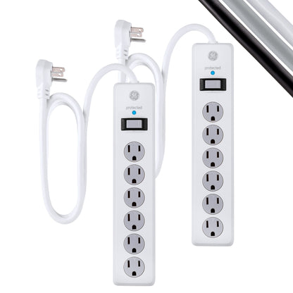 GE 6-Outlet Surge Protector 54629 125V 1.2A 800J 2 Pack