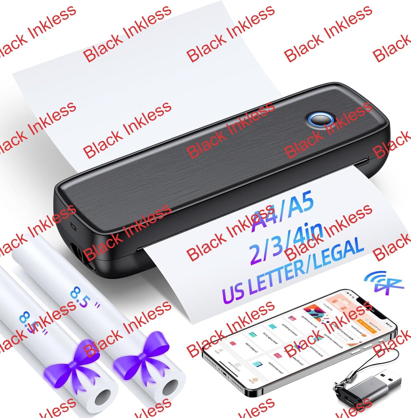 Aixiqee A80aa5 Thermal Monochrome Printer 203x203 dpi Portability