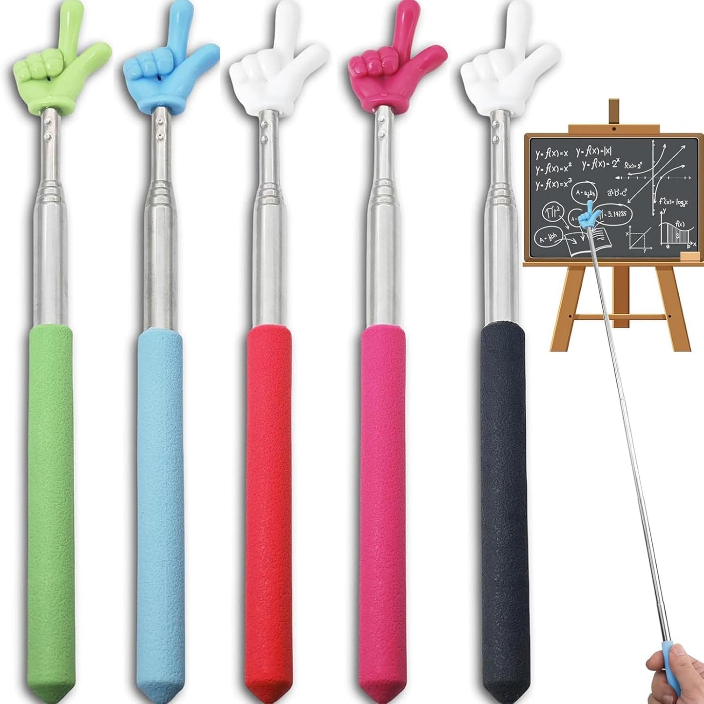 Kamwuld 5Pcs B0FCYQCZN7 Classroom Pointer Stick Teacher Supplies