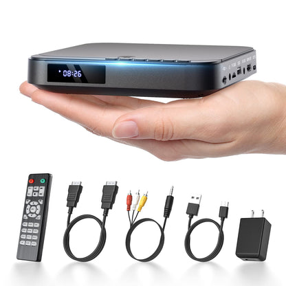 DESOBRY 6.1" x 5.9" x 1.2" MD115B 1080p Mini DVD Player HDMI Compact AV Output
