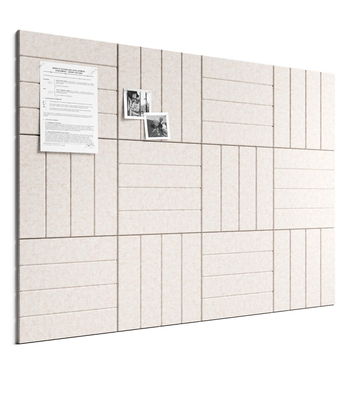 Bumusty Bold-stripe 12-pack FZB-L-12-4L-BT Rectangular Felt Bulletin Board 47.2 x 35.4 in Oatmeal