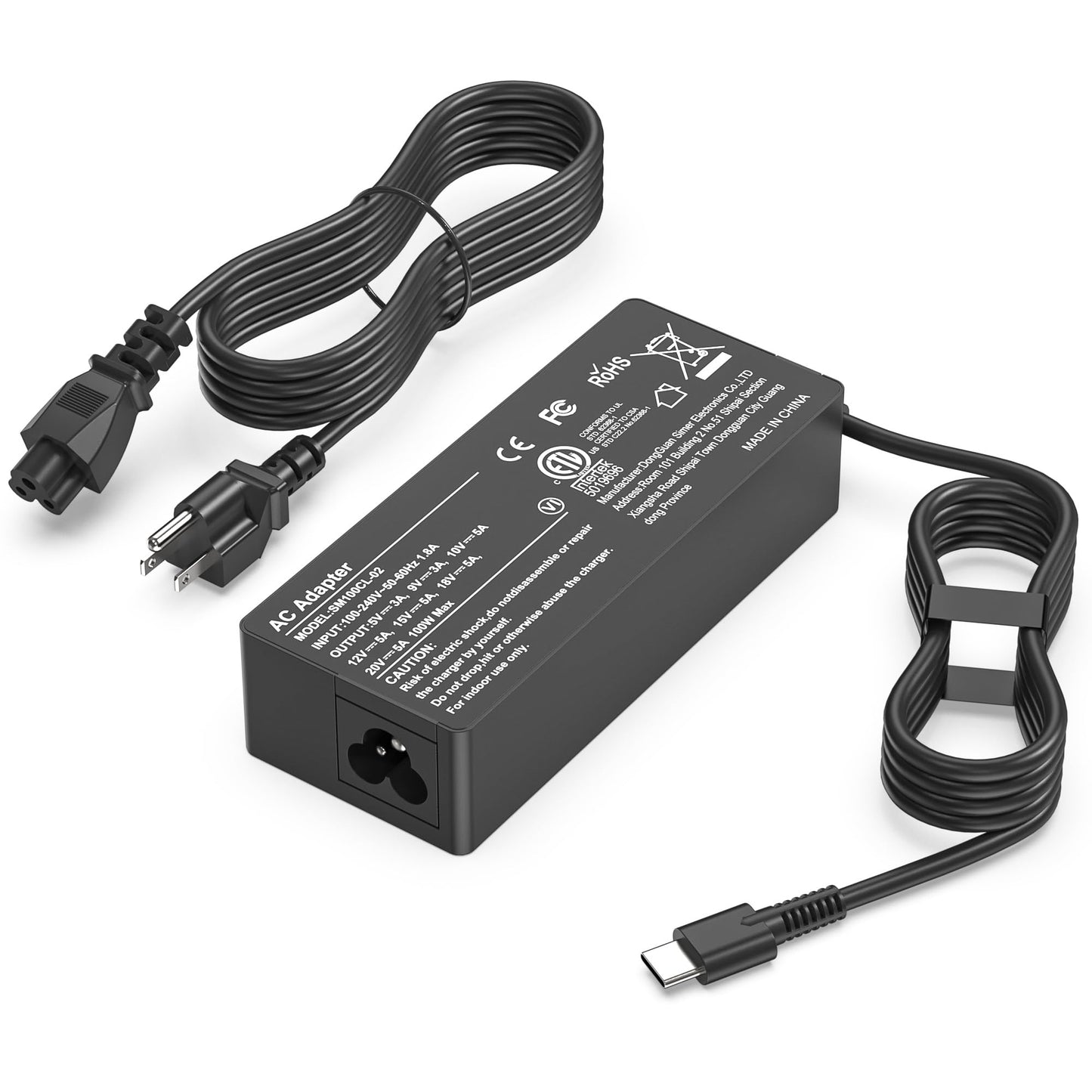 heesky 100W USB Type C Laptop Charger Charger Input: 100-240V Output: 20V/5A Model: SM65CL-01