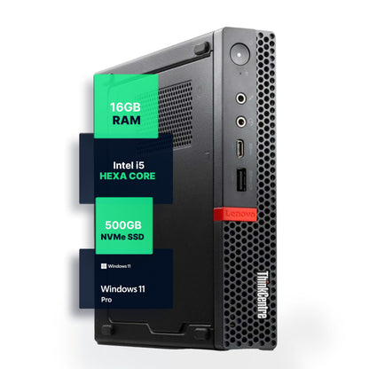Lenovo ThinkCentre M720Q Mini PC | Windows 11 Pro | Intel Core i5-8400T | 16GB RAM + 500GB SSD | 1920x1080 | Micro Desktop Computer