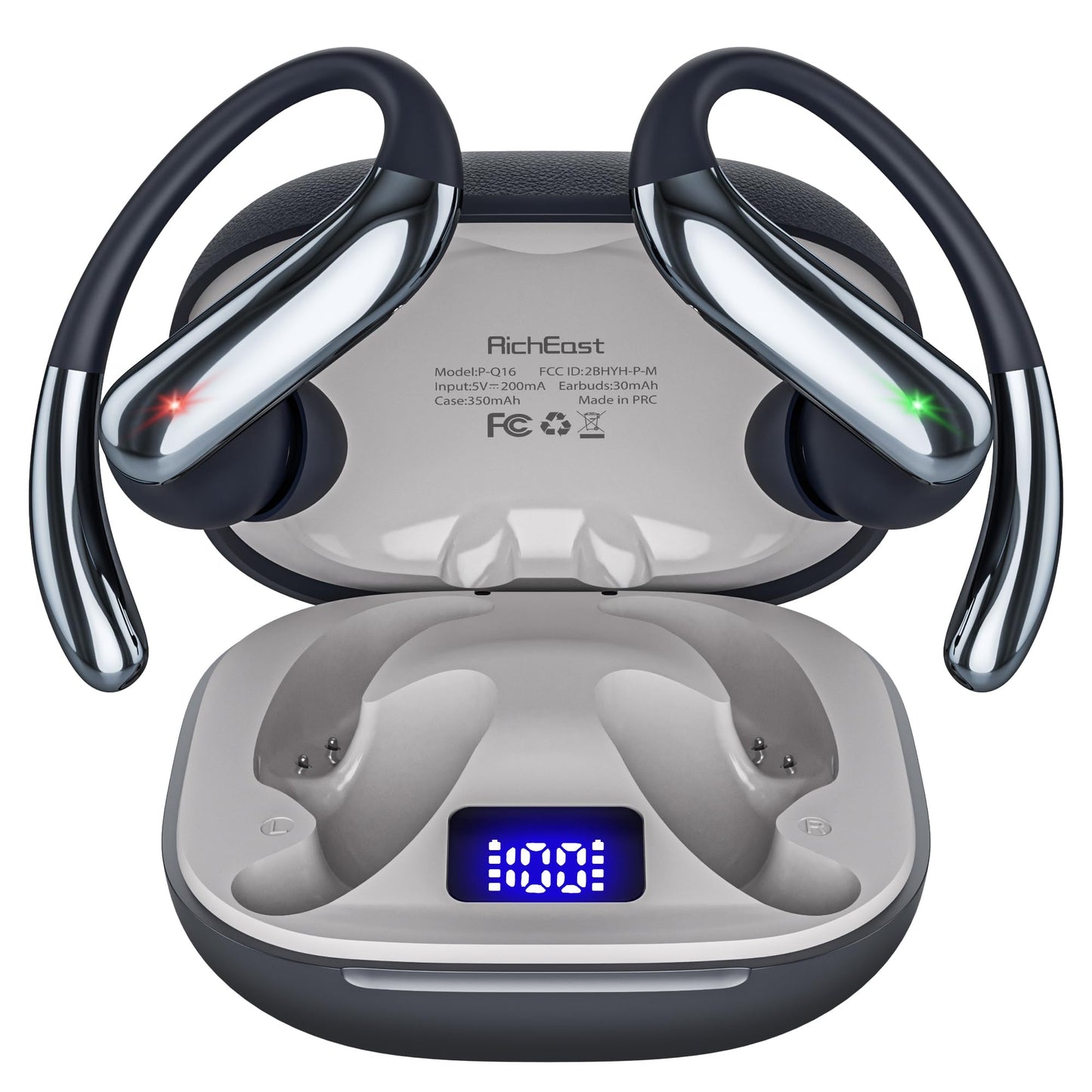 RichEast Earbud Translator P-Q16 Black 144 Languages 6.0 Touch Control Office Products