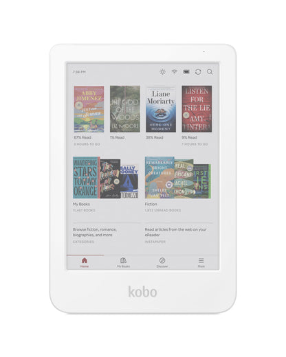 Kobo 6 Inch N367-TP-WH-S-CK 1072x1448 Electronic Ink eReader