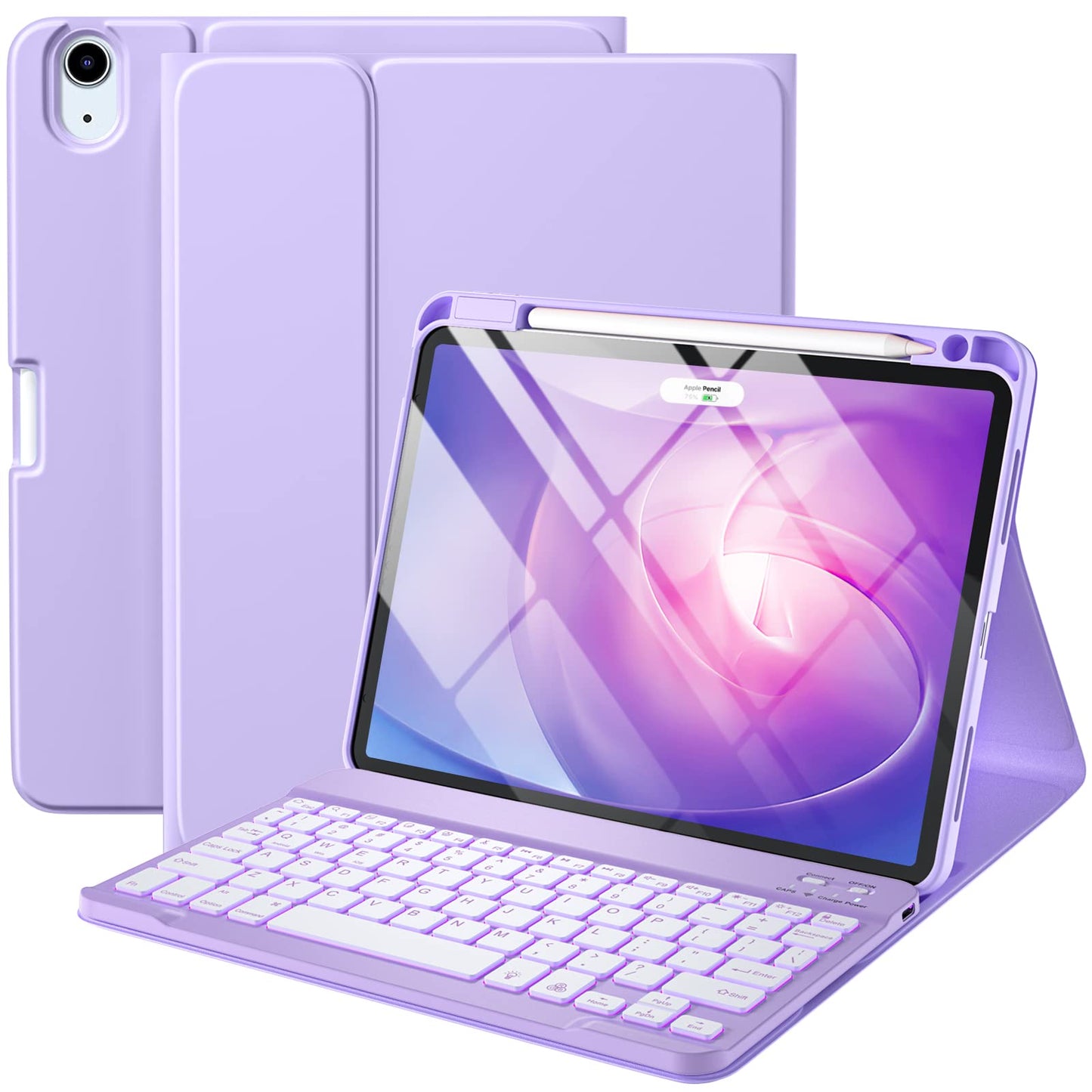 Harvopu iPad Air 11-inch Keyboard Case Model: A3459/A3460/A3463/A2902/A2903/A2904/A3266/A3267/A3270/A2588/A2589/A2591/A2316/A2324/A2325/A2072 Bluetooth Refillable Case
