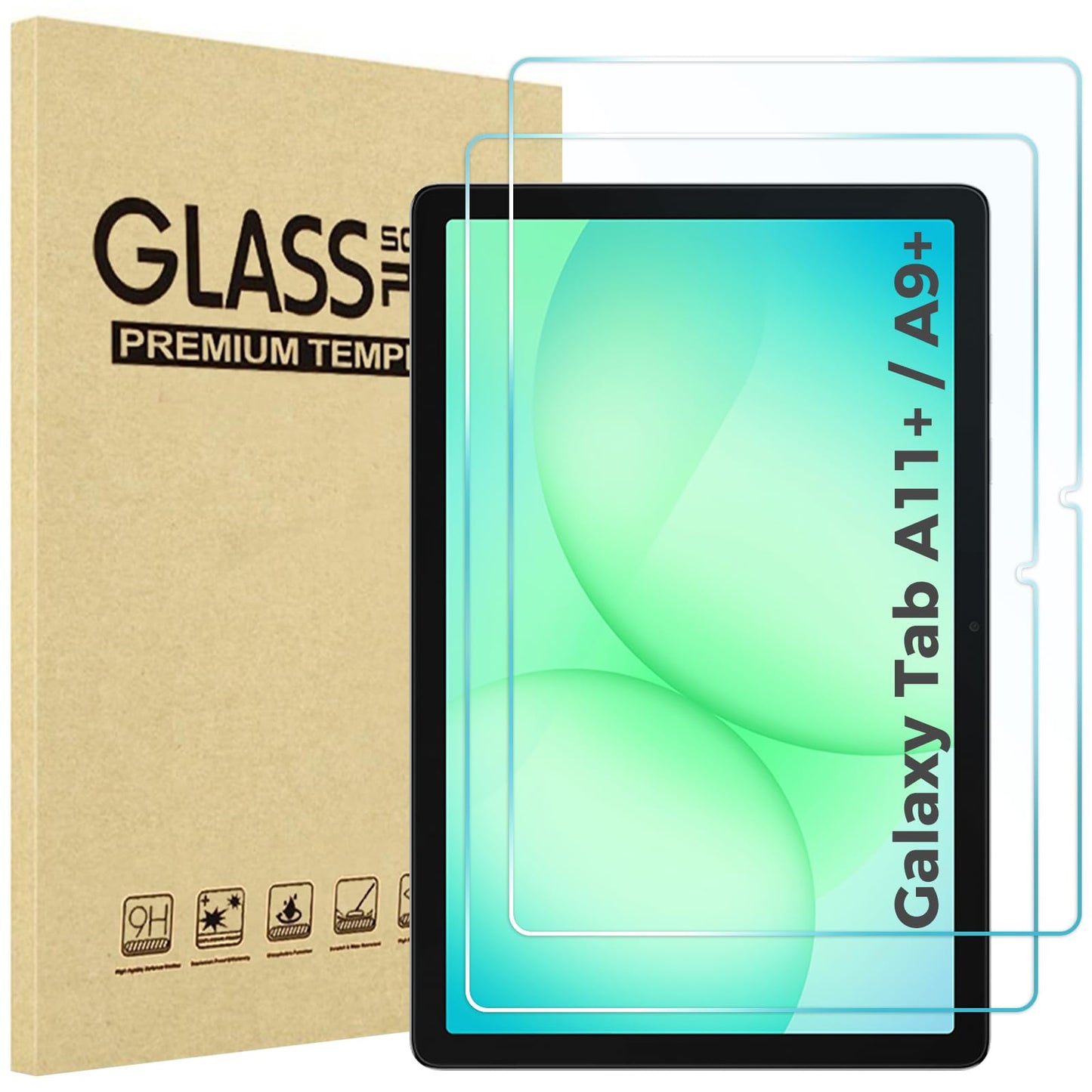 ProCase 11 Inches Tempered Glass Screen Protector for Galaxy Tab A9 Plus 2023 / A11 Plus 2025, 9H Scratch Resistance