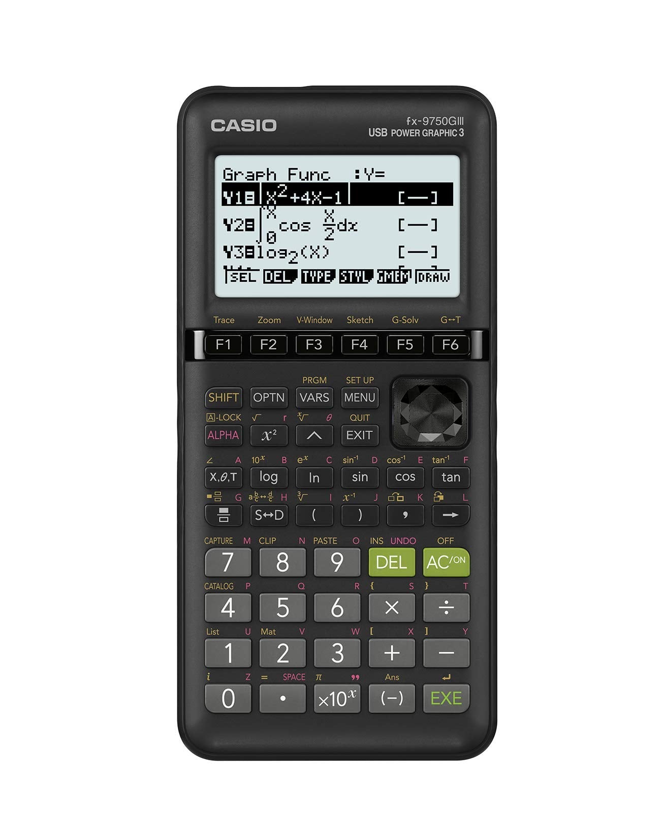Casio FX-9750GIII 12.8cm LCD Graphing Calculator, Battery Powered, Black