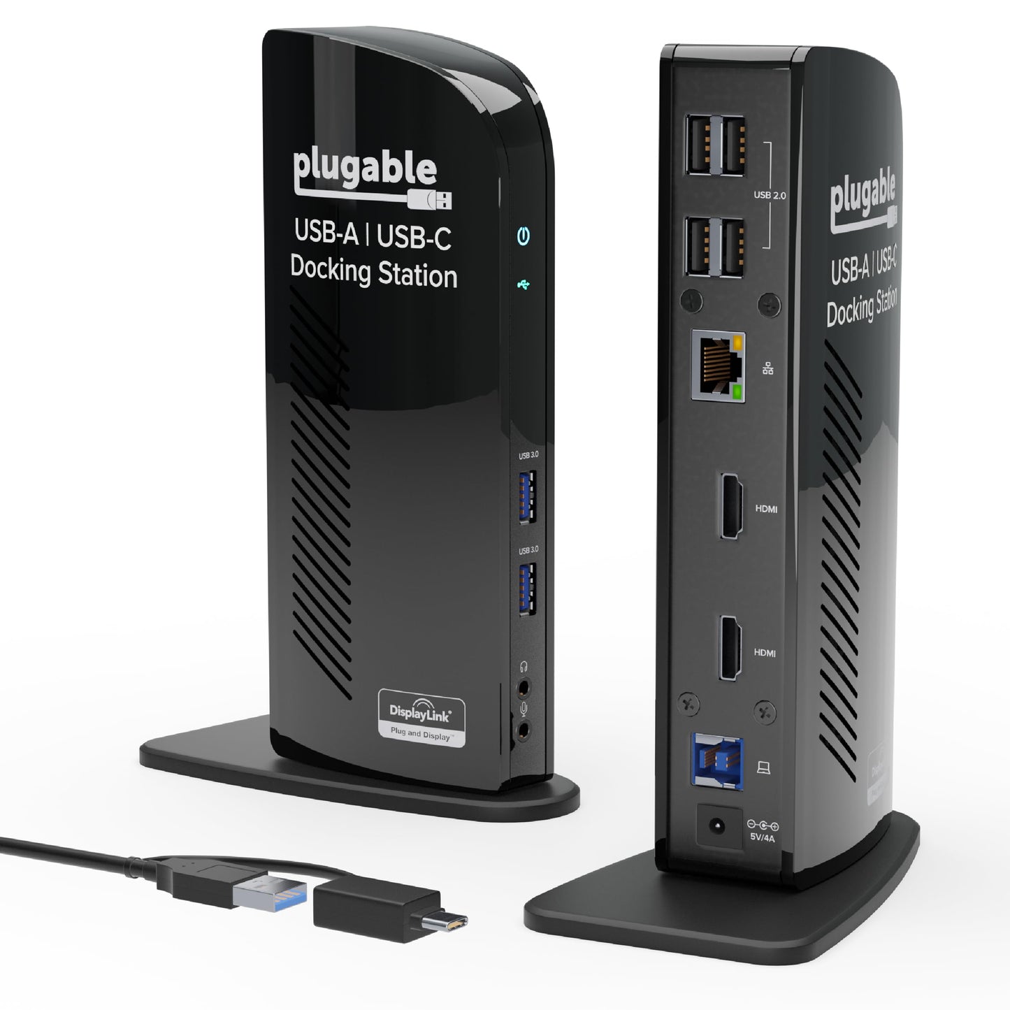 Plugable Universal Docking Station UD-3900, Supports Dual HDMI 1920x1200@60Hz, USB 3.0, Gigabit Ethernet, 6 USB Ports