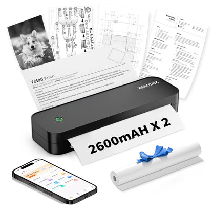 XWKOXWK 8.5" x 11" T16 203 x 203 dpi Portable Monochrome Thermal Printer