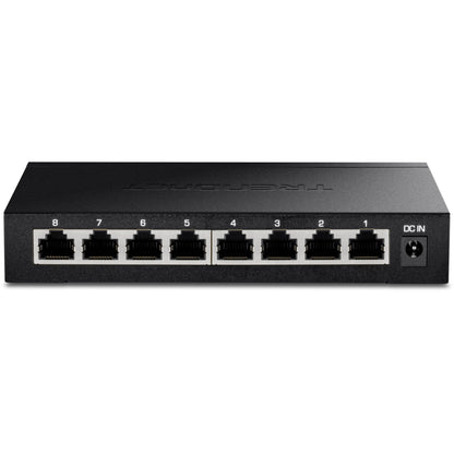 TRENDnet 8-Port 2.5Gb Switch TEG-S380, 8 x 2.5GBASE-T Ports, 40Gbps Switching Capacity, Fanless, 12V DC