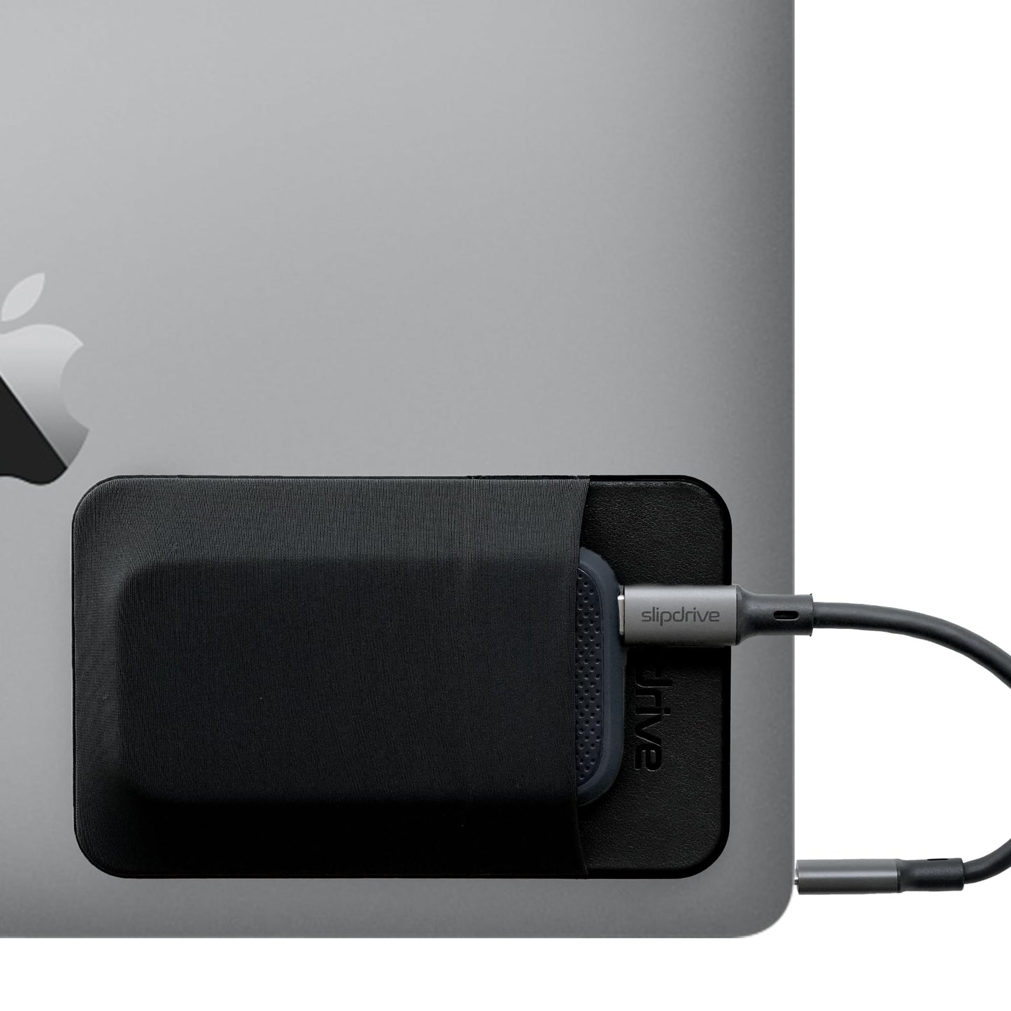 Slipdrive SSD Sleeve - Cover for External Solid State Drives - Soft Rubber Material - Black - Compact Design - 12.7 cm x 8.1 cm