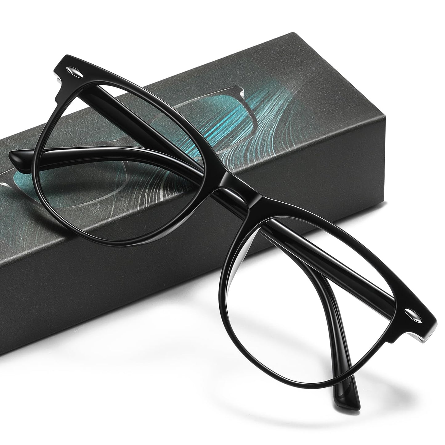 Okany 1 Count 8099 56mm Polycarbonate Lens Square Blue Light Blocking Eyeglasses
