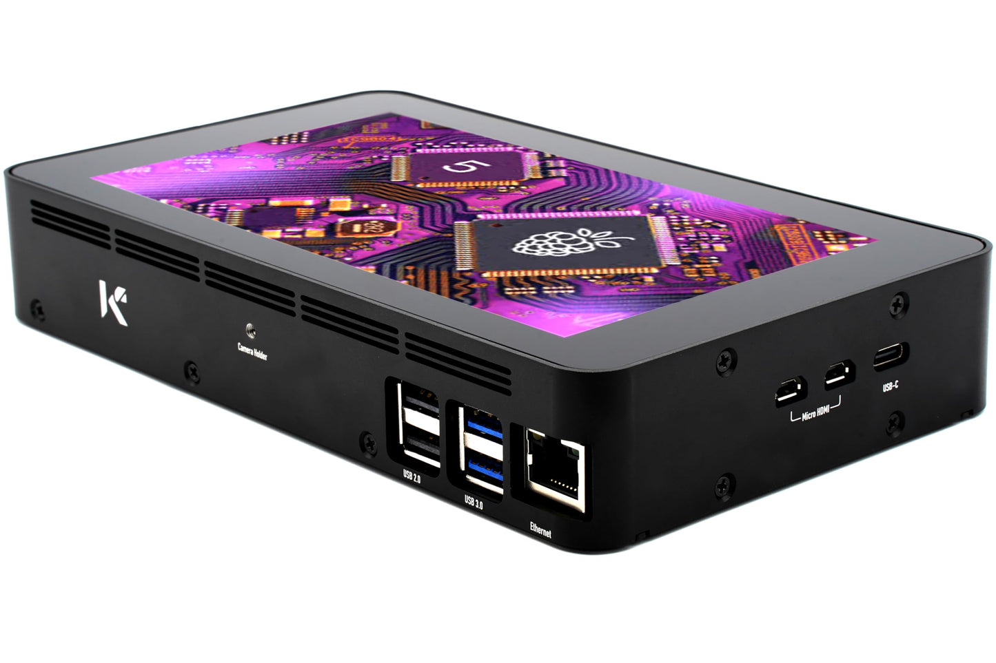 KKSB Aluminum Enclosure for Raspberry Pi 5 and 7-Inch Touchscreen with VESA Mounting Capability