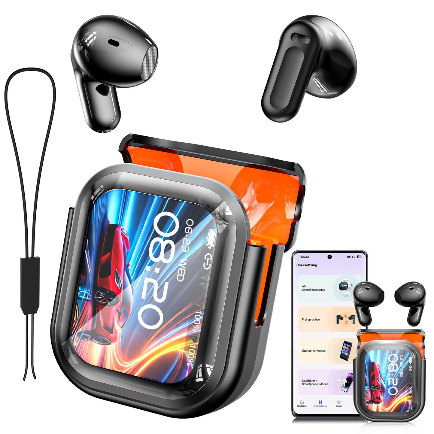 Hyyeosd 1 Bluetooth Wireless Earbuds Touch Control In-Ear Headphones with Microphone