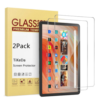 TiKeDa 10.1 Inches Tempered Glass Screen Protector for Fire HD 10 2021/2023 Model 9H