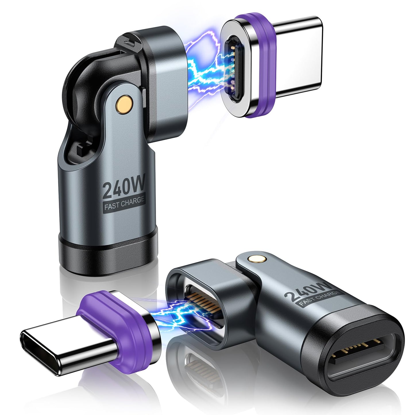AUFU 2 Count AF-ZJT-CA01 USB Type C Adapter 240W Power Output Compatible with Laptops Smartphones Tablets