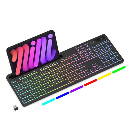 Soueto Keyboard Wireless WK713 USB-A Tactile QWERTY Black Plastic 116 Keys