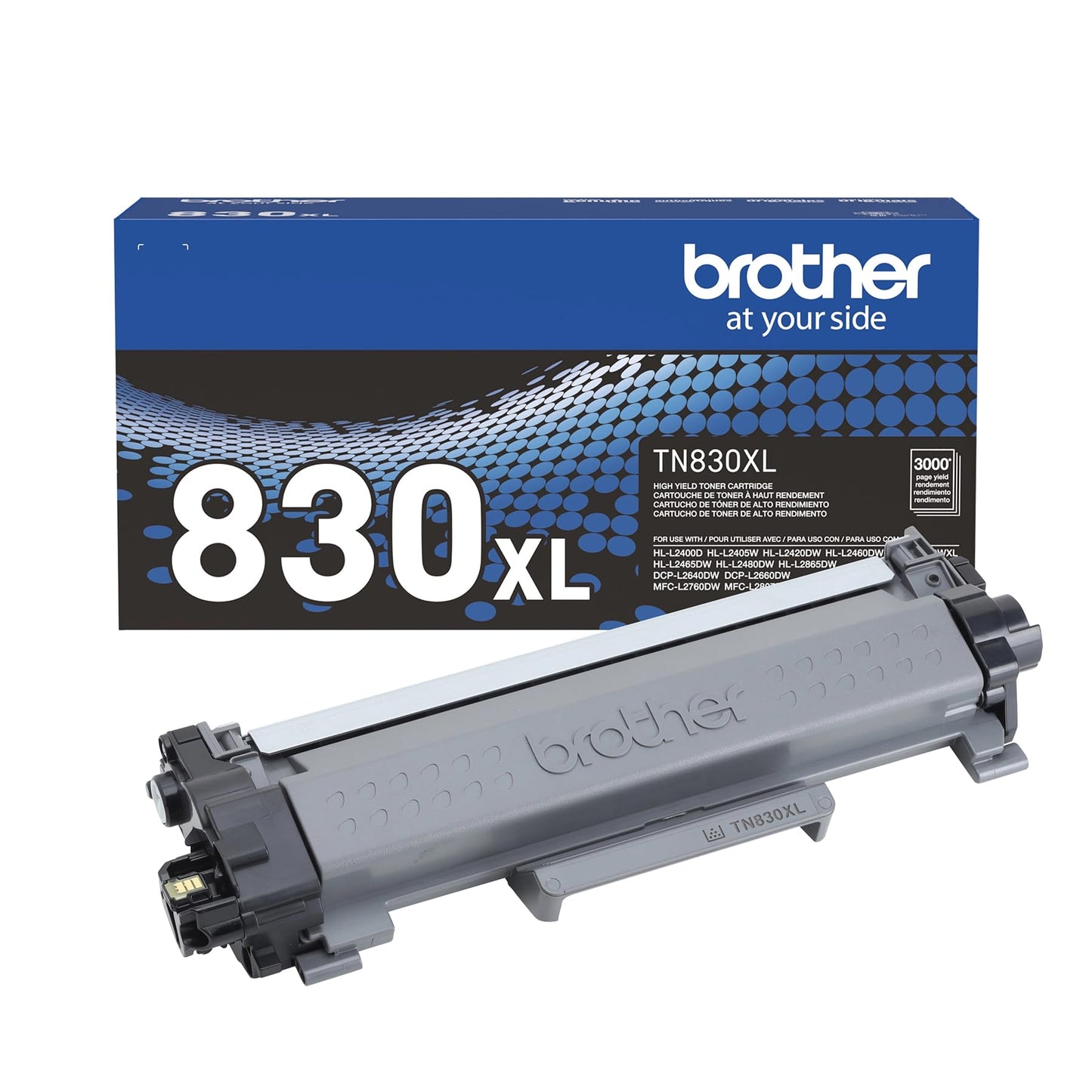 Brother TN830XL Black High Yield Toner Cartridge for Laser Printers - 3000 Page Yield