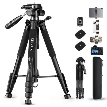 ZIKZOK 75 Inches PT80 Tripod Heavy-Duty Stand for Cameras and Tablets