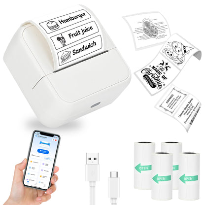 NHOWIN 3.15" x 3.15" S1 203 DPI Thermal Portable Sticker Printer