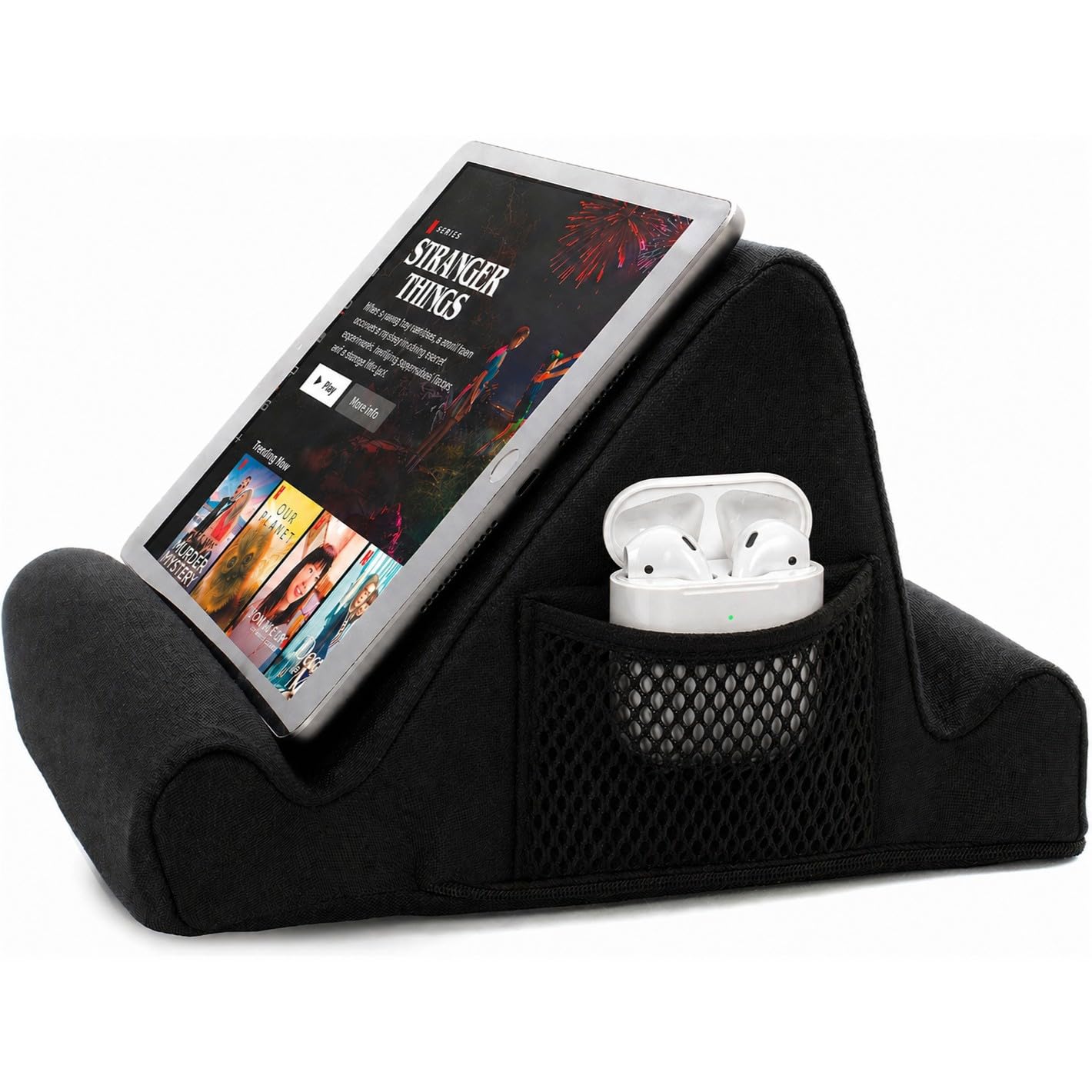 Brookstone 10 x 6 x 10 inches BK1637 Tablet Holder Black Memory Foam Plush