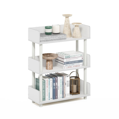 Furinno 3-Tier Display Rack 22193WHWH Wall Mount, Engineered Wood, Storage Shelf