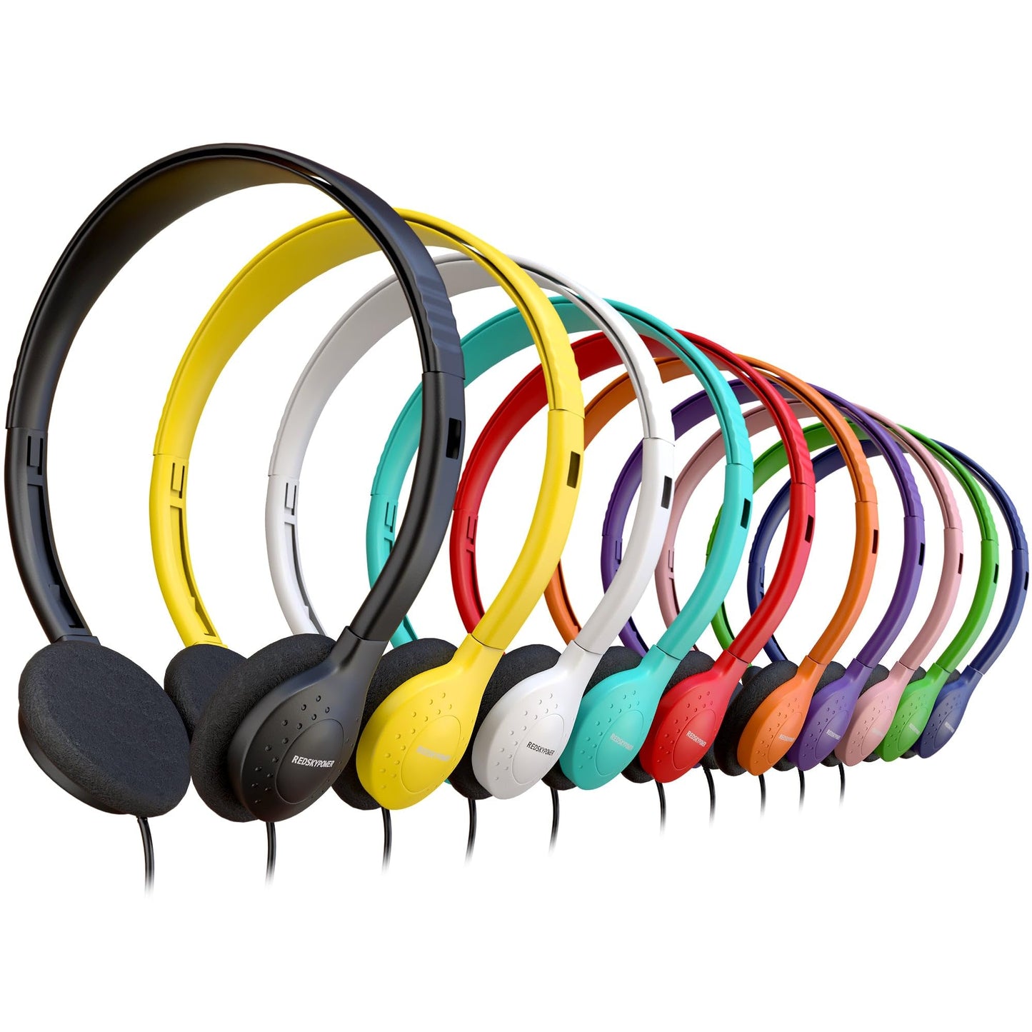 Redskypower 10 Pack KQBWKVIFMY Wired Headphones 3.5mm Jack, Over-Ear, Plastic Enclosure, 32 Ohm Impedance