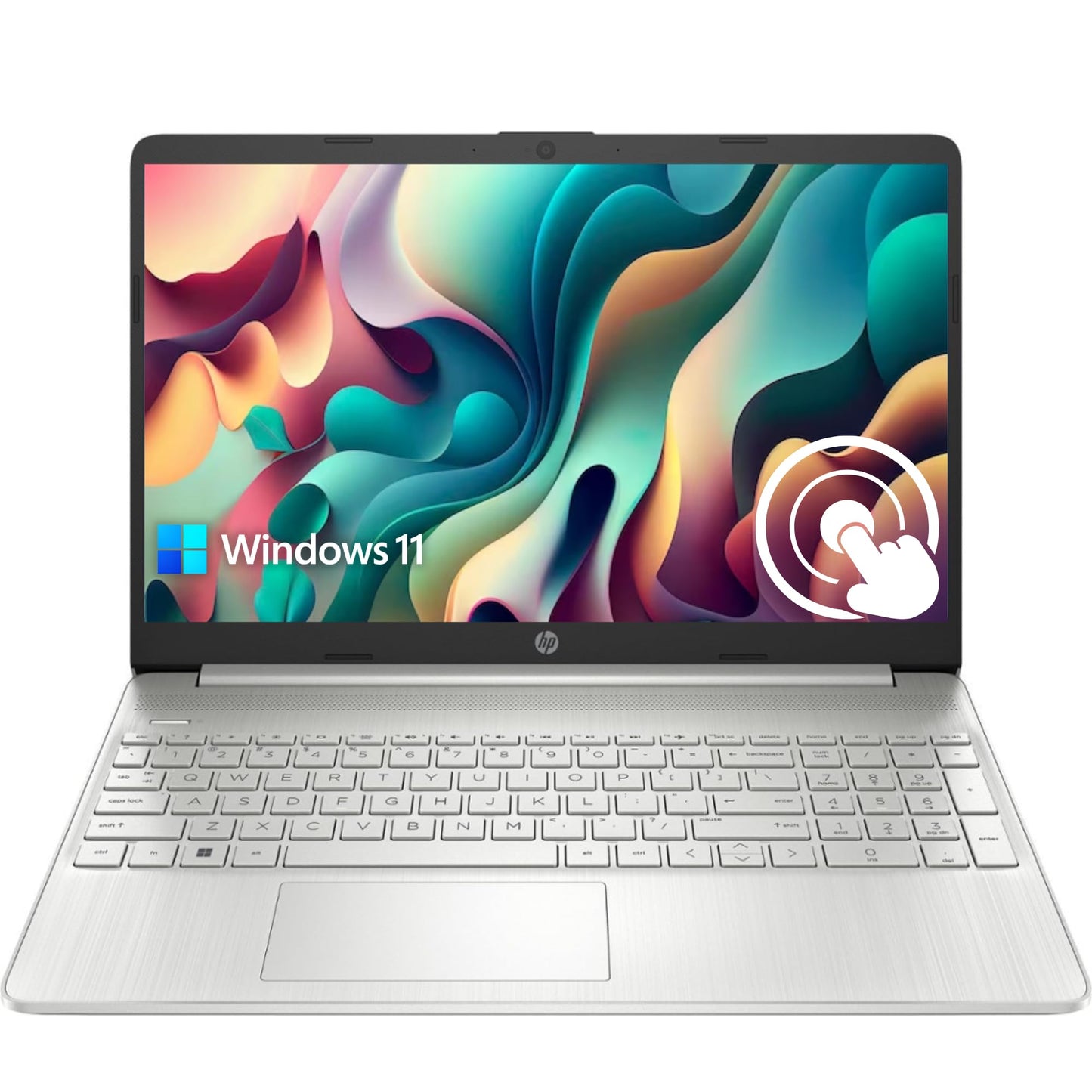 HP 15.6" HD 1366x768 Touchscreen Laptop, Intel Core i3-1115G4, 16GB RAM, 1TB SSD, HDMI, Windows 11 Home, Silver