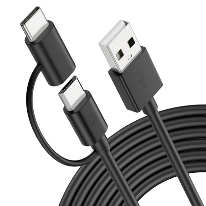 KENHAO 6 Feet USB A to Micro USB and USB Type C Cable