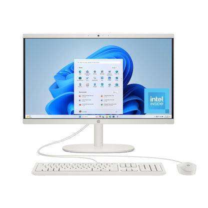 HP 21.45 inch All-in-One Desktop PC, 1920x1080, Intel N200, 8GB DDR5, 512GB PCIe SSD, Windows 11 Home, Cashmere White, Model B9KP6AA#ABA