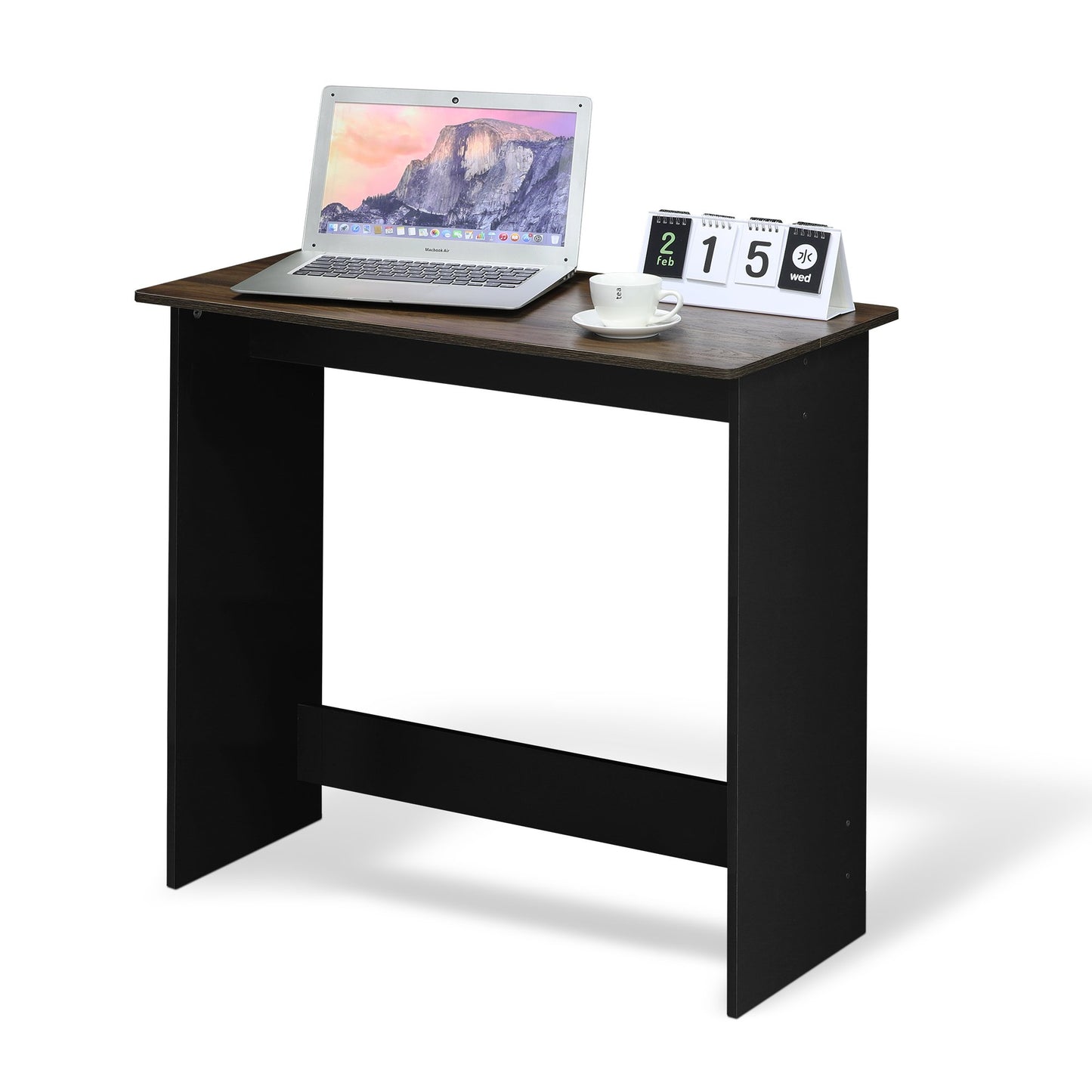 FURINNO Compact Rectangular Computer Desk 31.3 x 15.4 x 29.8 inches Columbia Walnut
