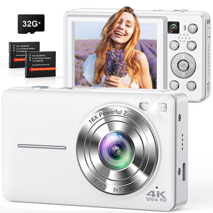 CAMKORY Compact Digital Camera DC413 64MP JPEG 16:9 CMOS Point and Shoot