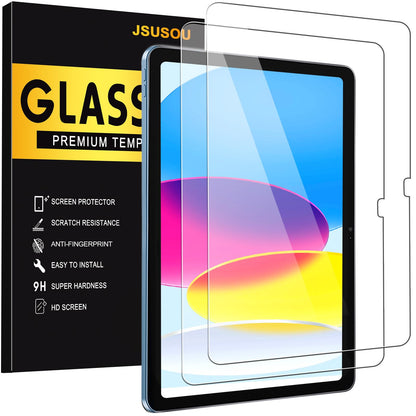 JSUSOU 10.9 Inches Compatible iPad 10th Generation Tempered Glass Screen Protector - 9H Hardness
