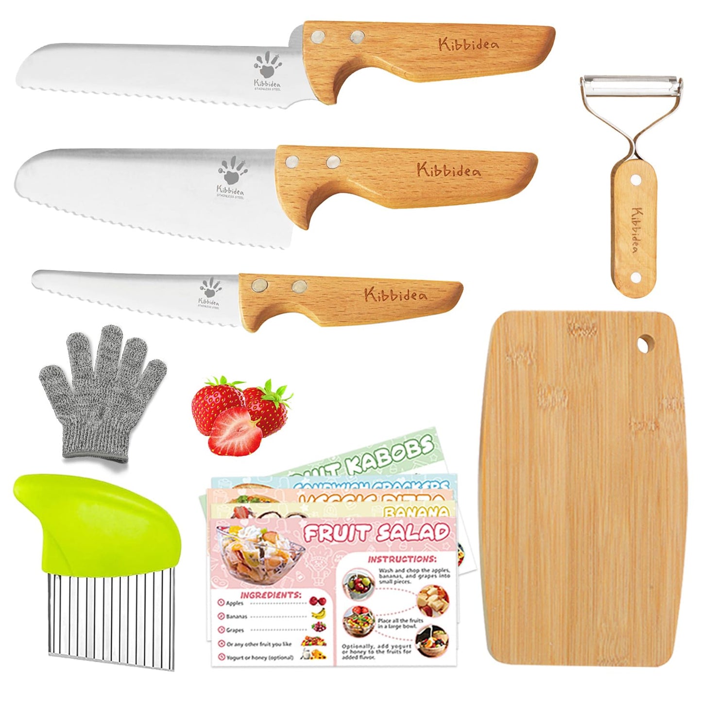 Kibbidea 11-Piece Kids Knife Set KFWC 10.83 x 8.78 x 1.89 inches 1.94 pounds