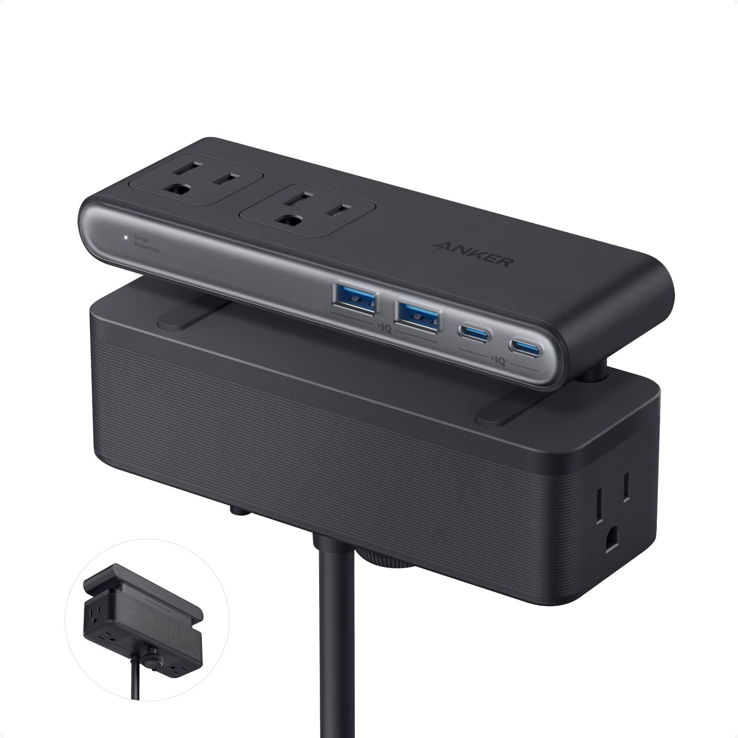 Anker 10 Outlet Power Strip with Surge Protection A9196 240V 291mA 70W Black
