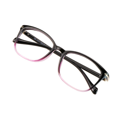 VisionGlobal 52mm 13g VG_S2117_black purple(c13)+2.00 Square Blue Light Blocking Reading Glasses